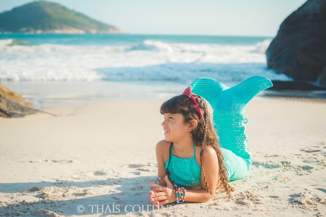 ensaio fotos menina sereia praia