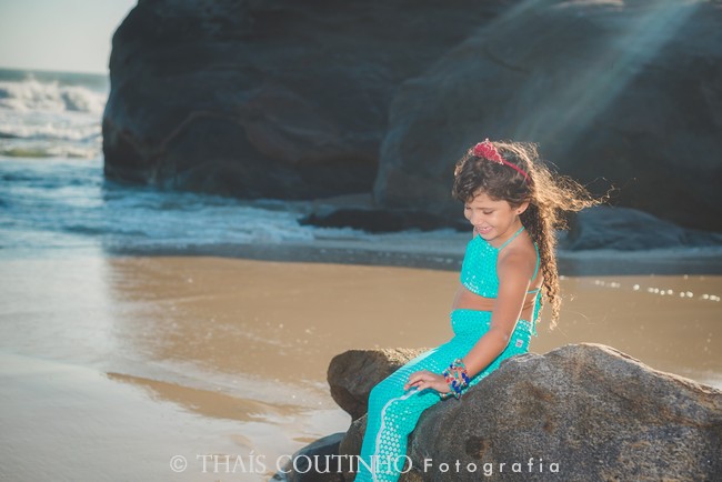 ensaio fotos menina sereia praia